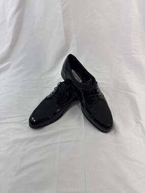 Dimitri Black Patent Leather & Fabric Lace-Up Dress Shoes Size 44 Made in Italy